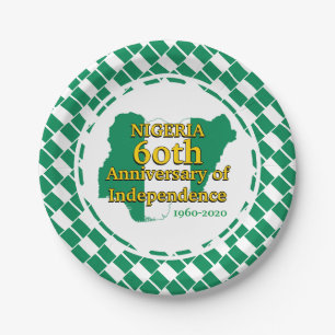 Assiettes En Carton NIGERIA 60e anniversaire de l'indépendance Nigér