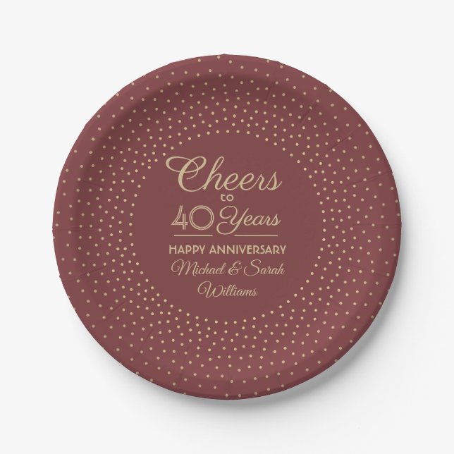 Assiettes En Carton N'IMPORTE QUEL Anniversaire encourage la Bourgogne (Devant)