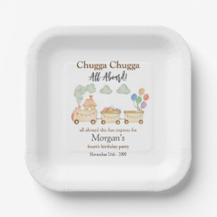 Assiettes En Carton N'importe quelle aquarelle d'anniversaire Brown tr