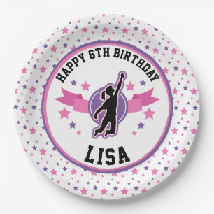 Assiettes En Carton Ninja Filles guerrières rose et violet fête d'anni