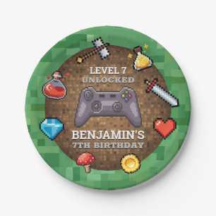 Assiettes En Carton Niveau du contrôleur de jeu vidéo jusqu'à l'annive