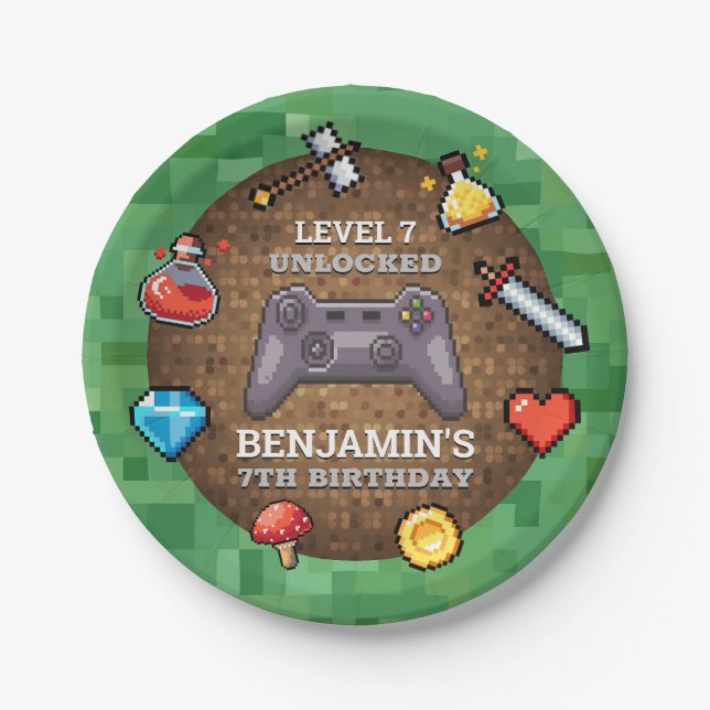 Assiettes En Carton Niveau du contrôleur de jeu vidéo jusqu'à l'annive (Devant)