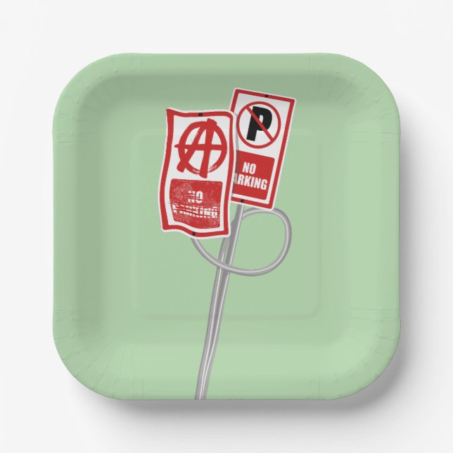 Assiettes En Carton No parking anarchy sign (Recto)