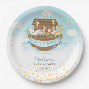 Assiettes En Carton Noah's Ark Cute Animaux Garçon Baby shower d'anni