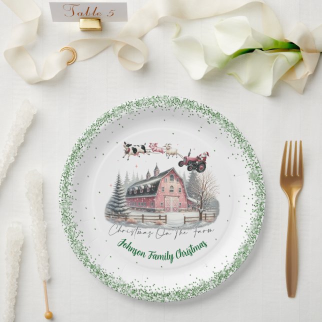 Assiettes En Carton Noël À La Ferme (Mariage)