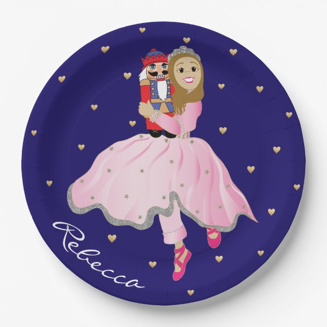 Assiettes En Carton Noël Brown Ballerina Clara Plaque de papier (Devant)