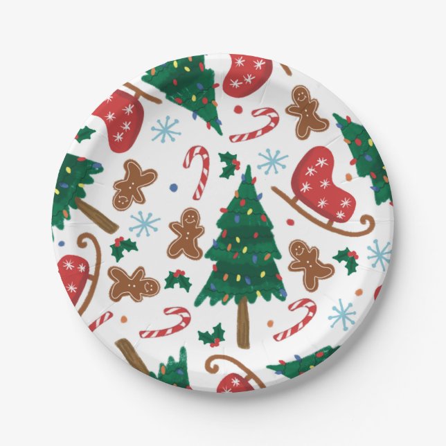 Assiettes En Carton Noël classique (Devant)
