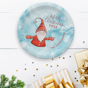 Assiettes En Carton Noël côtier moderne Gnome mignon