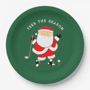 Assiettes En Carton Noël de golf