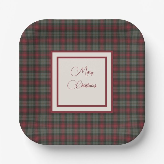 Assiettes En Carton Noël écossais Tartan MacLachlan (Recto)