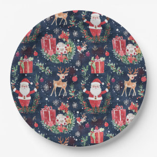 Assiettes En Carton Noël Festif Père Noël