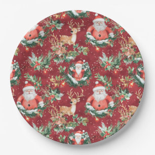 Assiettes En Carton Noël Festif Père Noël
