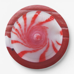 Assiettes En Carton Noël Fête de la menthe poivrée tourbillon bonbon