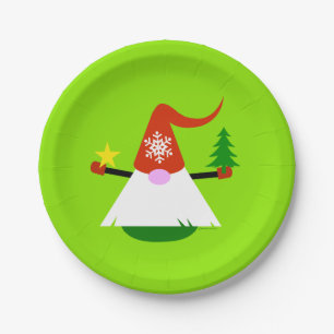 Assiettes En Carton Noël Gnome Papier Fête Plaques