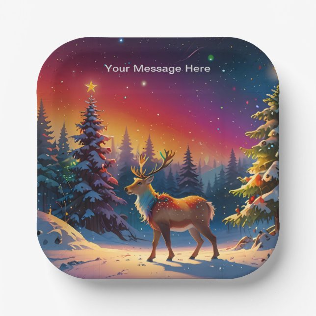 Assiettes En Carton Noël hiver Wonderland (Recto)