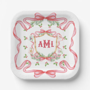 Assiettes En Carton Noël Mahjong   Monogramme