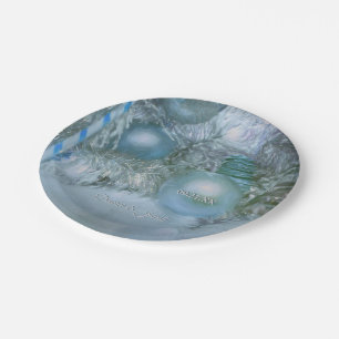 Assiettes En Carton Noël Mariage d'hiver Ornements Arbre Turquoise ble