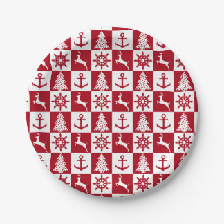 Assiettes En Carton Noël nautique