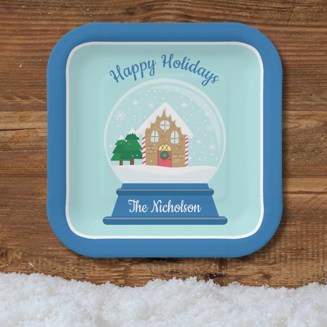 ASSIETTES EN CARTON NOËL NEIGE GLOBE (Créateur téléchargé)