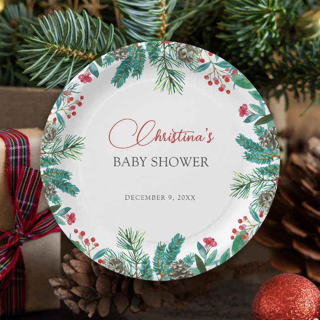 Assiettes En Carton Noël Père Noël Baby Genre Neutre (Créateur téléchargé)