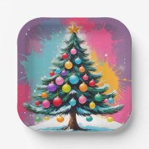 Noël Pop Art avec des éclaboussures de couleurs