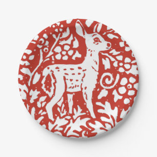 Assiettes En Carton Noël Red Deer Forêt Neige