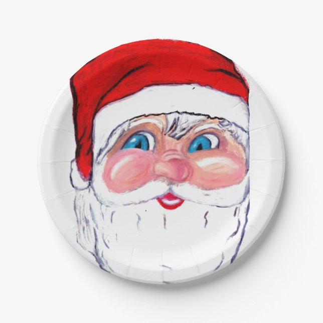 ASSIETTES EN CARTON NOËL SANTA CLAUS (Devant)