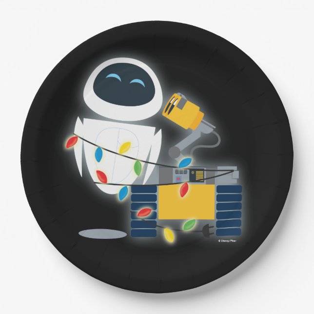 Assiettes En Carton Noël WALL-E & EVE (Devant)