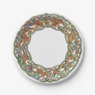 Assiettes En Carton Noeud celtique et symboles du soleil Litha