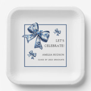 Assiettes En Carton Nœuds Tendance Élégants Promotion 2026 Diplômé