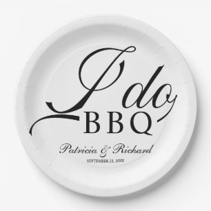 Assiettes En Carton Noir Et Blanc Je Fais BBQ