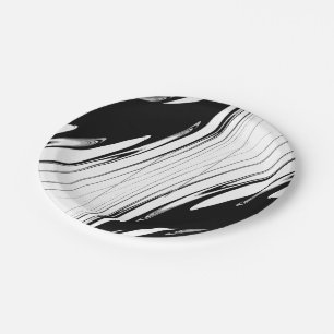 Assiettes En Carton Noir et blanc moderne
