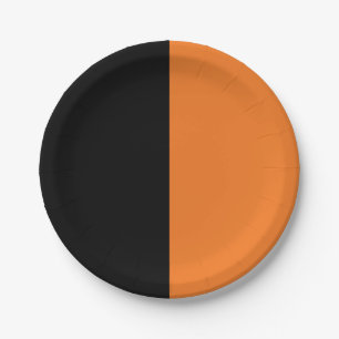 Assiettes En Carton Noir et orange