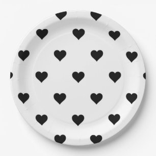 Assiettes En Carton Noir minimaliste et blanc parfait pour les couples