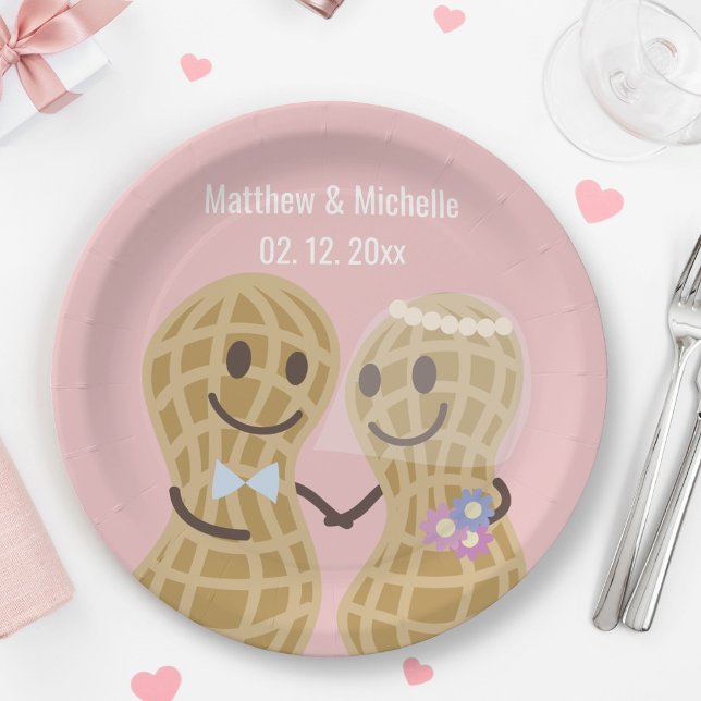 Assiettes En Carton Noix sur l'autre mignonne Fête des mariées Mariage (Créateur téléchargé)