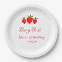 nom de fraise rouge 1er anniversaire stylis