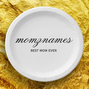 Assiettes En Carton Nom de la calligraphie personnalisée de la meilleu