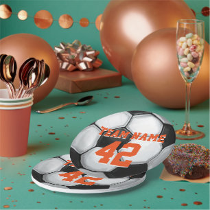 Assiettes En Carton Nom de l'équipe et ballon de football numéro