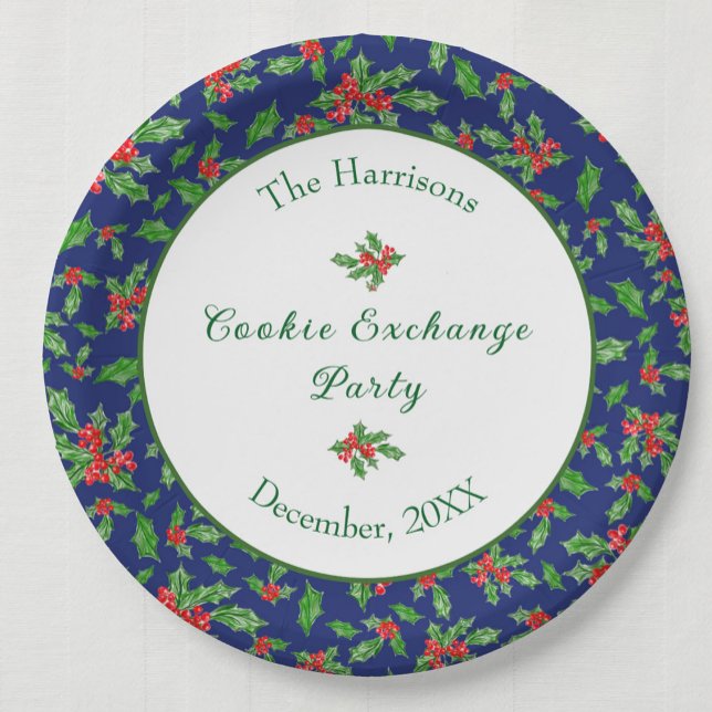 Assiettes En Carton Nom personnalisé de la fête d'échange de cookies d (Créateur téléchargé)