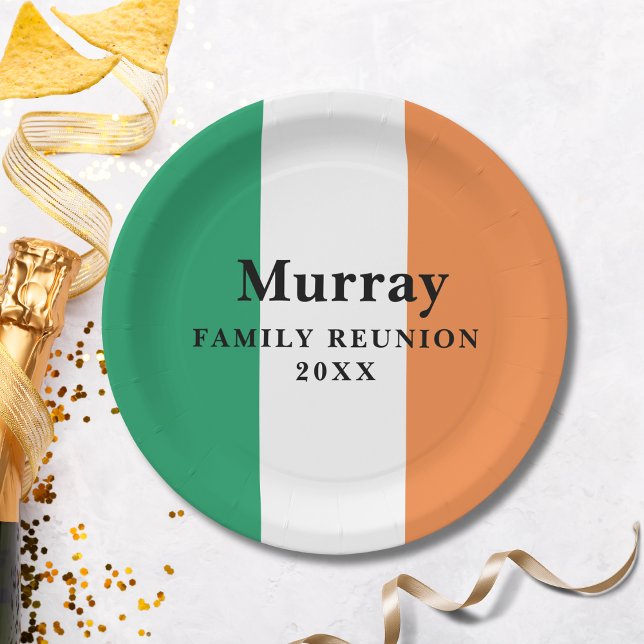 Assiettes En Carton Nom personnalisé Irlandais Famille Reunion Plaque  (Créateur téléchargé)
