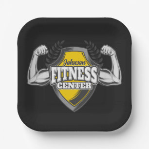 Assiettes En Carton Nom personnalisé Muscle Fitness Trainer Gym