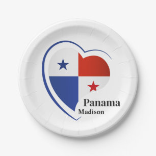 Assiettes En Carton Nom personnalisé Panama Love