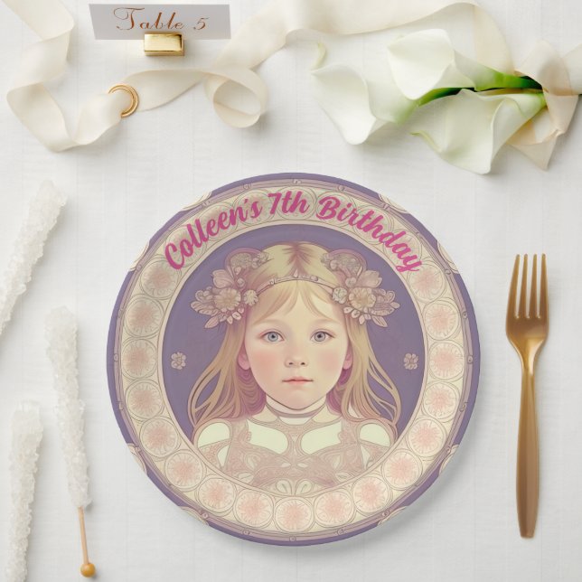 Assiettes En Carton Nom personnalisé & Plaques de papier rond d'annive (Mariage)