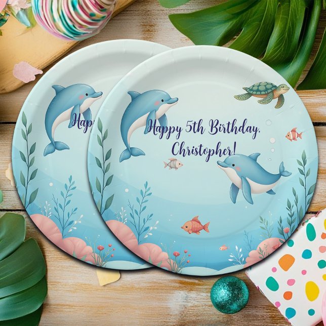 Assiettes En Carton Nom personnalisé sous la fête d'anniversaire de la (Créateur téléchargé)
