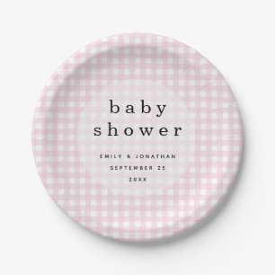 Assiettes En Carton Noms du Baby shower de pique-nique Date En vichy r