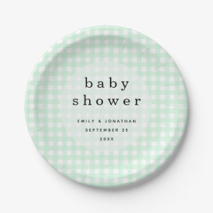Assiettes En Carton Noms du Baby shower de pique-nique Date En vichy v