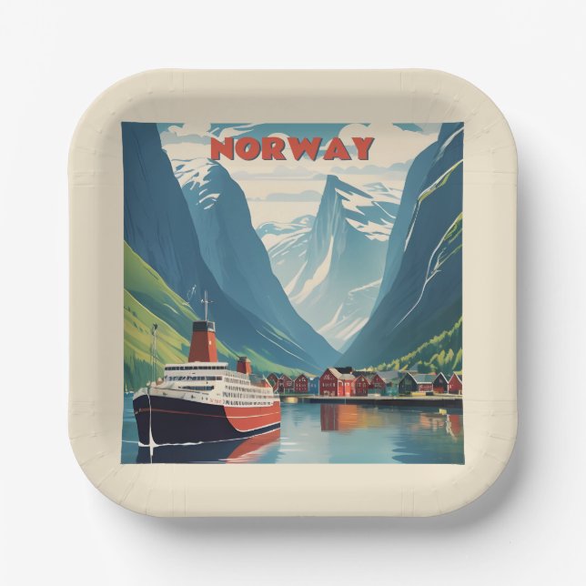 Assiettes En Carton Norvège (Recto)