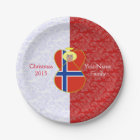 Norvégien Ange Blonde Cheveux habillé en drapeau