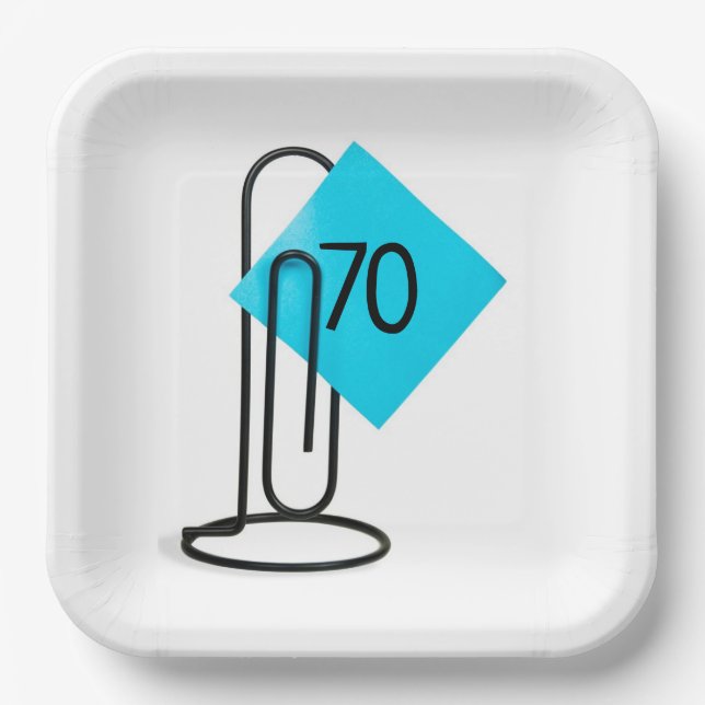Assiettes En Carton Note de rappel du 70e anniversaire sur un clip pap (Recto)