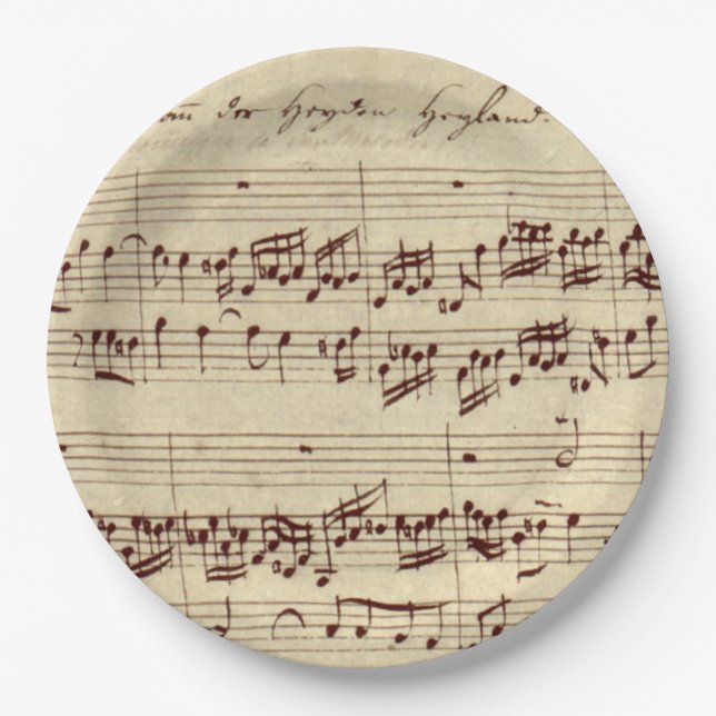 Assiettes En Carton Notes de musique ancienne - Feuille de musique Bac (Devant)